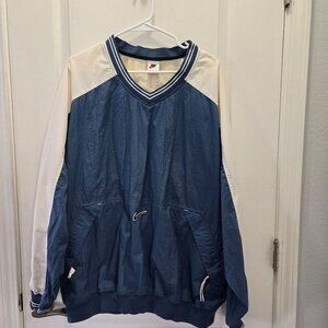 Nike Vintage Men's Pullover Windbreaker, Blue & White XL